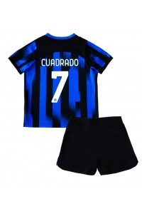 Inter Milan Juan Cuadrado #7 Jalkapallovaatteet Lasten Kotipeliasu 2023-24 Lyhythihainen (+ Lyhyet housut)